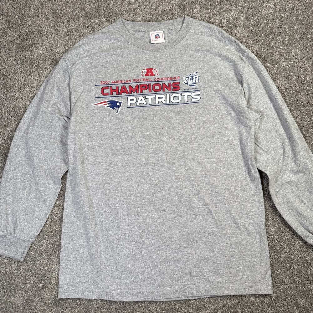 NFL New England Patriots 2007 AFC Conference Champions Graphic T Shirt Size L